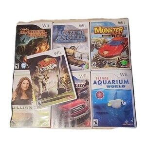 7 Wii Off Road Monster Aquarium King Of Clubs Jillian Video Games Bulk Lot